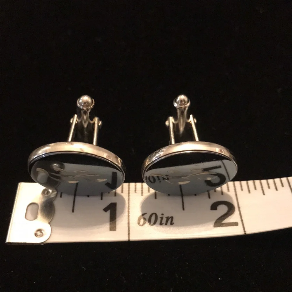 3/$15 ⭐️ Vintage script “g” silver tone cuff links unbranded . Cufflinks (p)